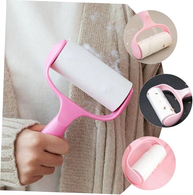 2sets Handheld Lint Roller Portable Sticky Roller for Pet Hair Removal for Clothes Furniture Car Cleaning Includes Handle and Refills