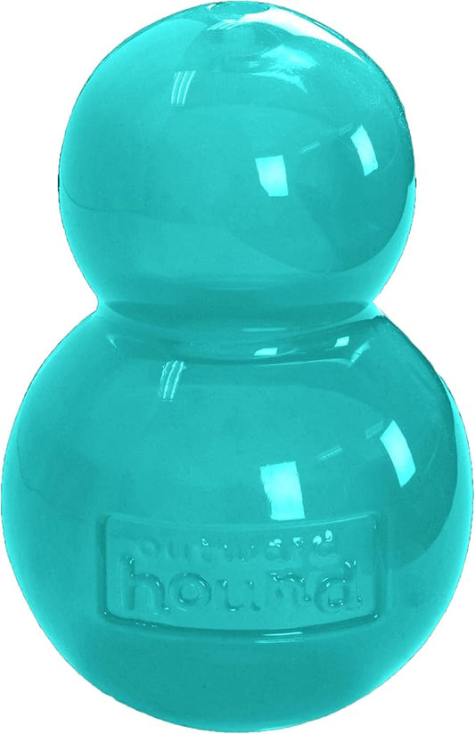 Outward Hound Double-Tuff Stuffable Dog Toy, Medium Blue, 3.9" x 2.5" – Treat Dispensing Chew Ball for Small to Medium Dogs, Interactive Puzzle Toy for Enrichment & Slow Feeding