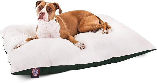Majestic Pet Rectangle Large Dog Bed Washable – Removable Slipcover Pet Bed – Dog Crate Bed Super Value Pillow Dog Bed – Dog Kennel Bed for Sleeping - Dog Bed Large Breed 36 x 48 Inch – Green