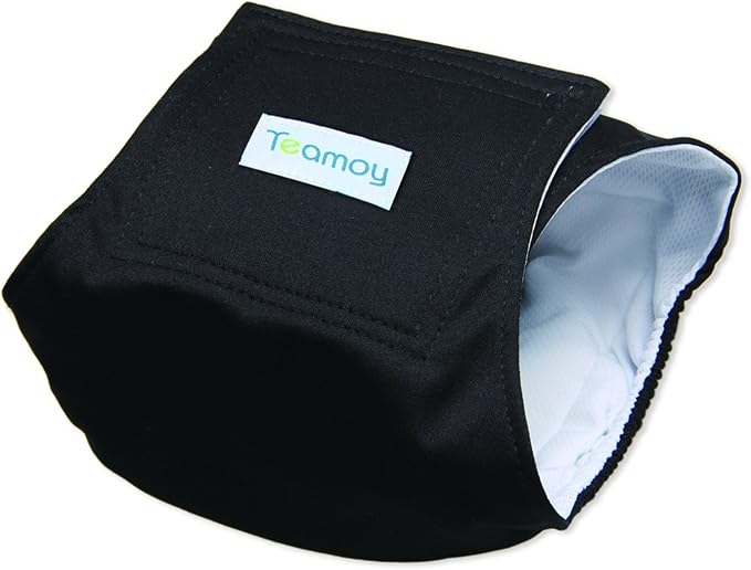 Teamoy 3 Pack Male Dog Diaper Wrap, Washable Puppy Belly Bands, Super-Absorbent and Comfortable(XL,25"-29" Waist, Black)