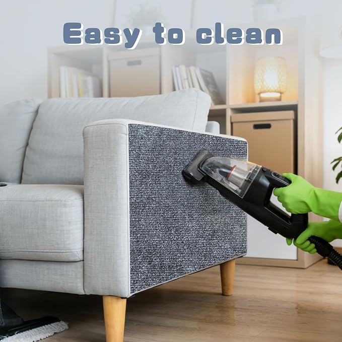 157.4"X15.8" Cat Scratch Furniture Protector, Anti Scratch Couch Protector from Cat Claws, Self-Adhesive Cat Scratching Pads, DIY Couch Cat Scratcher for Corner Sofa Wall & Door (Gray)