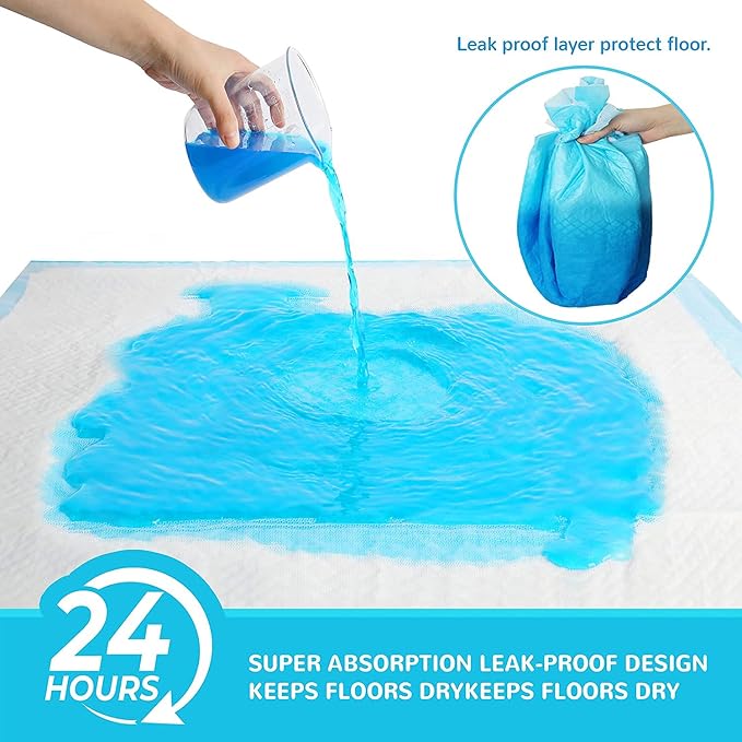 200 Pack of Disposable Pee Pads for Whelping Puppies and Training Dogs - Ultra Absorbent, Leak-Resistant, and Track-Free - Perfect for Indoor Pets