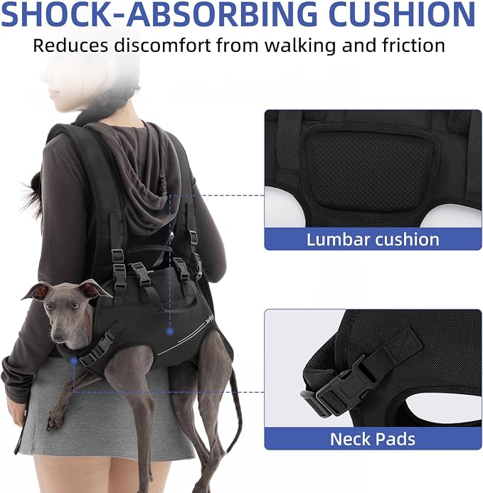 Wakytu Dog Lift Harness for Small Dogs,Dog Backpack Carrier,Adjustable Padded Breathable Straps for Dogs, Disabled, Joint Injuries, Arthritis,S(4.5-7.5LBS)