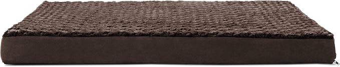 Furhaven Orthopedic Dog Bed for Large Dogs w/ Removable Washable Cover, For Dogs Up to 95 lbs - Ultra Plush Faux Fur & Suede Mattress - Chocolate, Jumbo/XL