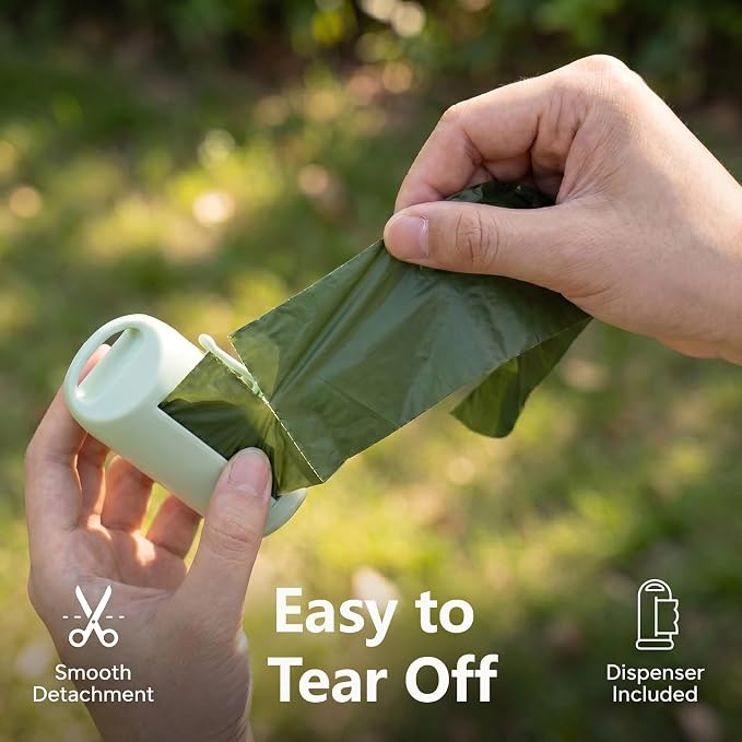 Home Compostable Dog Poop Bags, 20 Microns Extra Thick, 300 Count (20 Rolls) BPI Certified & AS 5810 Plant-Based Pet Waste Bags, 9x13 Leak-Proof Unscented Doggy Bags with Dispenser & 2 Hooks