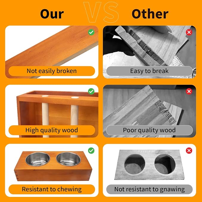 BESNEW 3-in-1 Rabbit Hay Feeder with Litter Box,Upgraded Rot Resistant Rreatment Wooden Hay Feeder with 2 Bowls & Litter Box for Guinea Pigs,Chinchillas,Rabbits & Other Small Animals,Waste Prevention