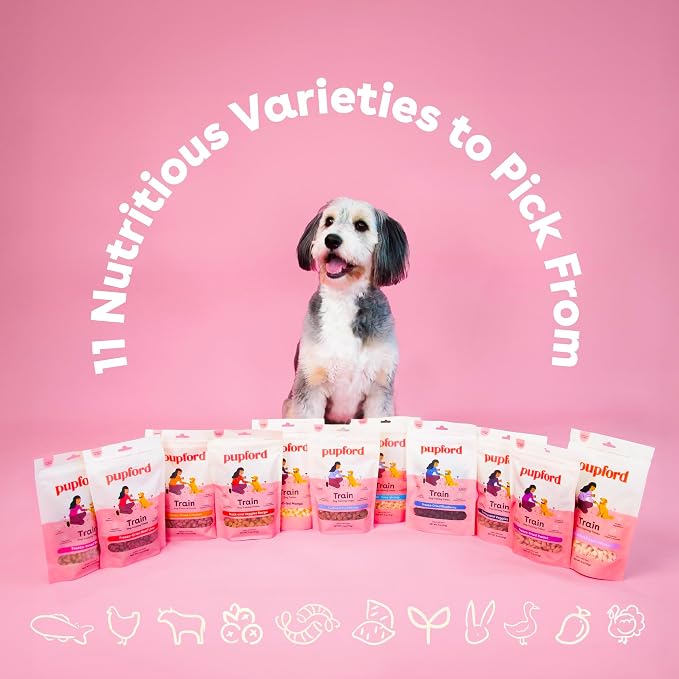 Pupford Freeze Dried Training Treats for Dogs & Puppies, 900+ Two Ingredient Bites (Chicken, 8 oz)