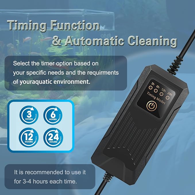 13W Timer UV Aquarium Clean Light Algae Removal Fish Tank LED Light Green Clean Waterproof for Pond Tank Aquarium