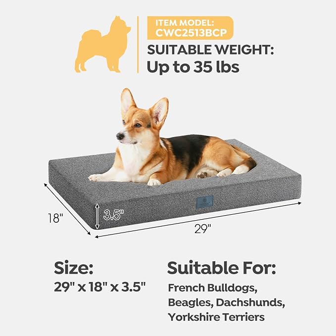 Veehoo Chew Proof Dog Bed for Crate, Indestructible Dog Crate Bed for Aggresive Chewers, Medium Tough Chew Resistant Pet Pad with Hidden Zipper, Removable Washable Cover