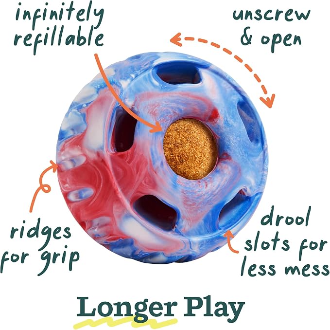 WOOF Pupsicle - Long-Lasting Interactive Dog Ball Toy to Keep Your Pup Busy and Distracted - Safe for Dogs - Low-Mess Design - Dog Toys for Extra Large Dogs 75+ lbs - July 4th Edition