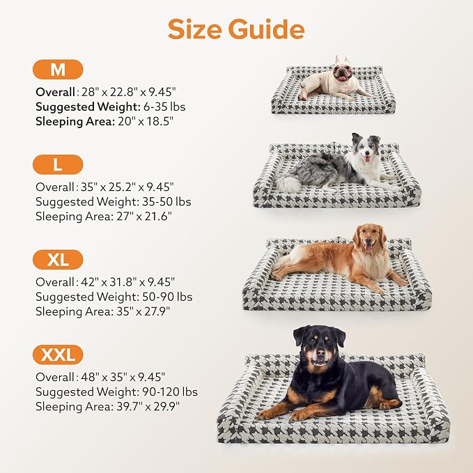 Orthopedic Dog Beds for Medium Dogs Washable, Detachable Side Bolster and Pillow, Medium Dog Sofa with Memory Foam, with Removable Cover and Non-Slip Bottom, Grey