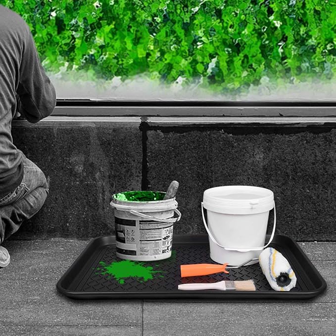 Multi-Purpose Boot Mat, Shoe Mat, Pet Bowl Tray, Waterproof for Indoor and Outdoor Floor Protection, 24" x 15"/2 Pack