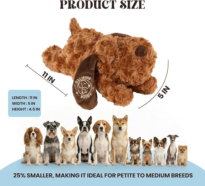 Little Buddy - Puppy Hearbeat Toy for Small Puppy, Anxiety Relief with Reusable Heat Pack and Lavender, Sleep Aid for Dogs, Plush Comfort Toy for Medium and Small breads