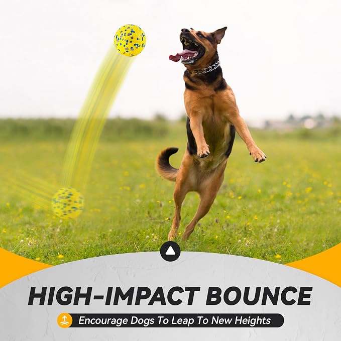 FUSOTO 2Pcs Dog Balls, Tennis Balls for Dog Aggressive Chewers, for Large Medium Small Puppy, Training Catch&Fetch, Water Floats Toys, Yellow