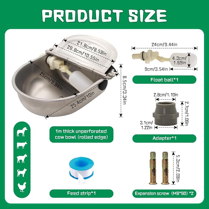 Automatic Dog Feeder Trough Bowl Dispenser Waterer for Pet Dog Horse Cattle Goat Sheep Water Stainless Steel Farm Tool