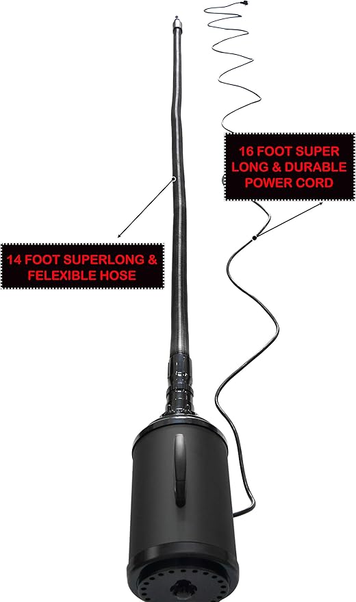 SHELANDY Powerful Motorcycle & Car Dryer with 14 Foot Flexible Hose & Wheels - for Auto Detailing and dusting,black