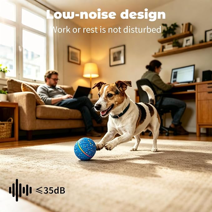 Smart Interactive Dog Toys Ball-Automatic Bouncing,3 Play Modes,E-TPU Material&Bite-Resistant,IP54 Waterproof，Automatic Rolling Balls Toy with Colorful Lights for Small Medium Dogs to Keep Them Busy