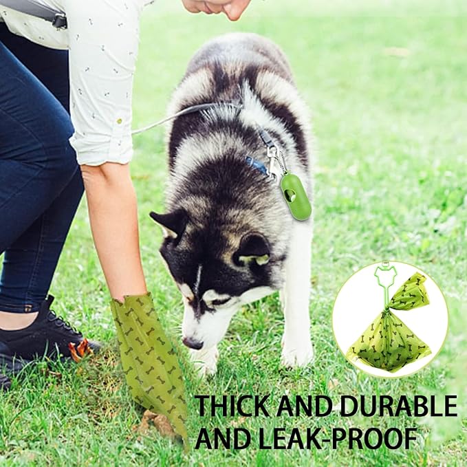 HZDHCLH Poop Bags for Dogs Leak Proof Extra Thick Dog Poop Bags, Green Bones 8 Rolls 9" x 13" Lavender Scented Pet Waste Bag, 120 Count