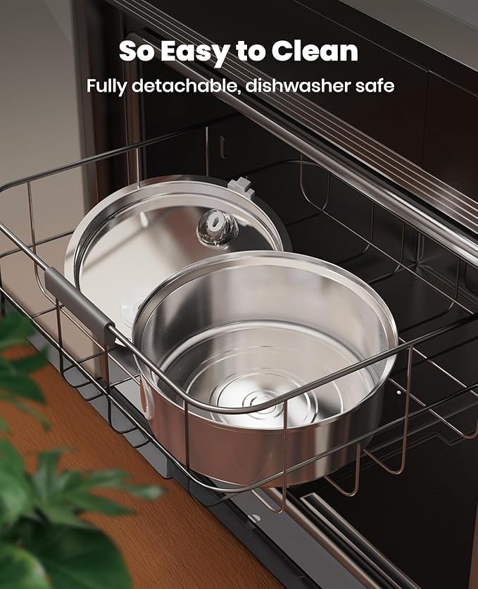 oneisall Dog Water Fountain Stainless Steel for Large/Medium Dogs,7L/230oz Pet Fountain with Visual Water Level,Ultra-Quiet Water Bowl with 5-Stage Filtration,Dispenser for Living Room Kitchen