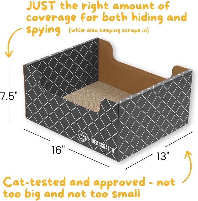 2X Hide & Scratch Cat Scratcher Boxes Plus 2 Scratch Pad Refills