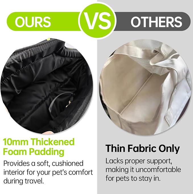 10mm Padded Tote Bag Carrier for Dog Cat Below 9 lb/4kg-Camouflage Green