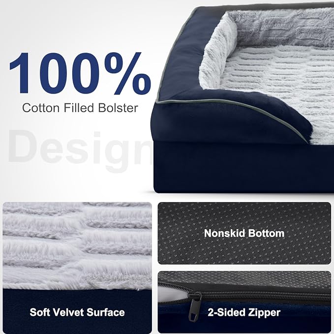 FURTIME Orthopedic Small Dog Bed, Waterproof Dog Beds, 28x23x6.5 Supportive Foam Pet Couch Bed with Removable Washable Cover and Nonskid Bottom