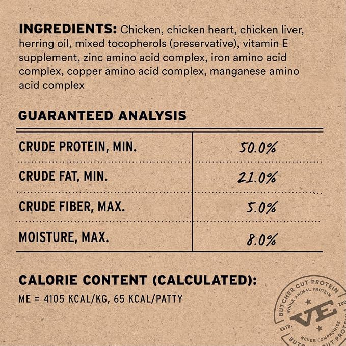 Vital Essentials Freeze Dried Dog Food, Raw Chicken Mini Patties | Complete Meal or Topper | High Protein, Grain Free Dry Dog Food | 14 oz Bag
