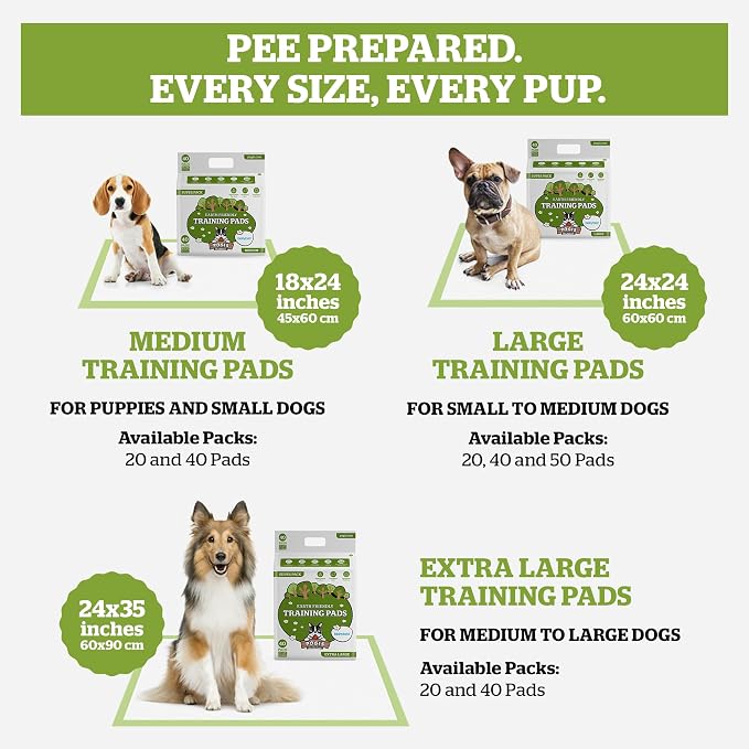 Pogi’s Potty Pads with Sticky Tabs – XL, Super Absorbent, Odor Blocking, 20-Count (24x35in)
