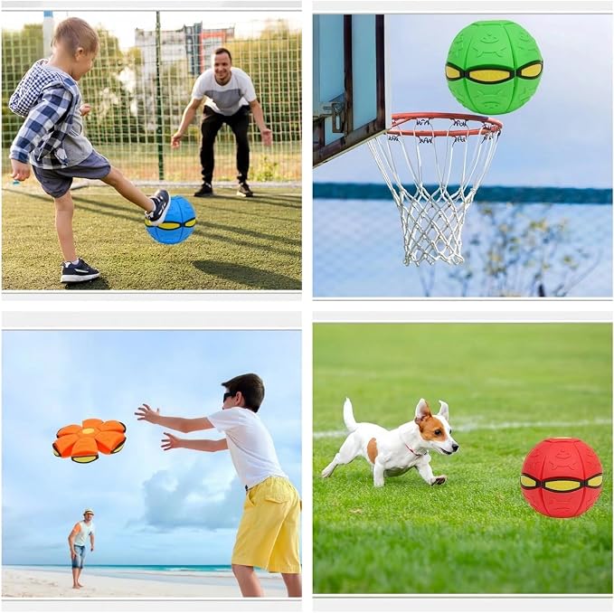 2pc 2-in-1 Dual Form Freely Switchable Magic Bouncing Ball Toy with Six Light Suitable for Indoor & Outdoor