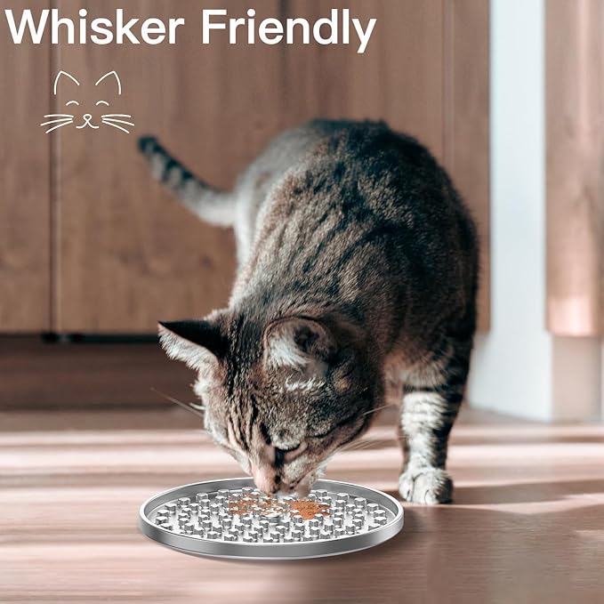 Double Wall Stainless Steel Lick Mat for Dogs & Cats, Chew Proof Slow Feeder for Anxiety Relief & Puppy Enrichment, Non-Slip, Whisker Friendly, Dishwasher Safe Licking Pad [1Pack]