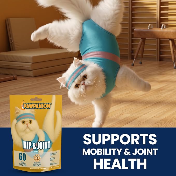 Hip & Joint Soft Chews for Cats Joint Support & Mobility 60 Count