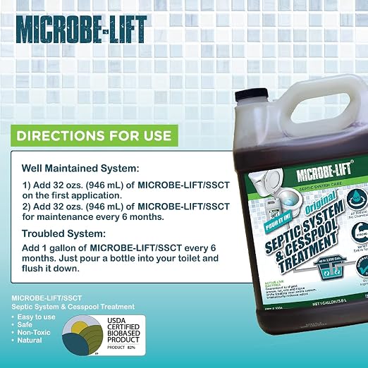 MICROBE-LIFT Original Septic System and Cesspool Treatment, Septic Tank Treatment Liquid, 1 Gallon