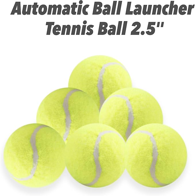PetPrime 6PCS 2.5" Tennis Balls, Suitable for Max Dog Automatic Ball Launcher Interactive Dog Fetch Toy Pet Ball Thrower Throwing Game Launcher