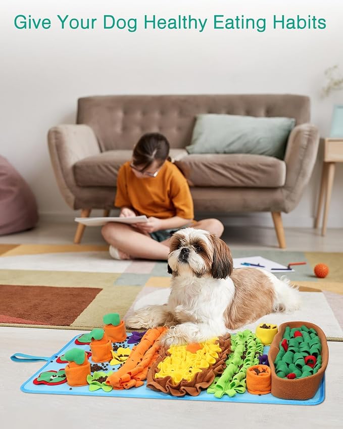 ORIA Snuffle Mat for Dogs, 32''x20'' Interactive Slow Feeder Mat for Boredom, Mental Stimulation, Stress Relief, Enrichment Toy & Treat Puzzle Mat for Small Medium Large Dogs Puppies