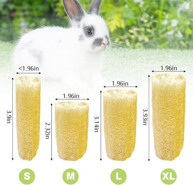 BNOSDM 79" X 55"Chroma Washable Bunny Cage Liners Large Rug for Rabbits Large Pad and 4PCS Bunny Chew Toys Natural Loofah Bunny Teeth Grinding Toy Rabbit Treats