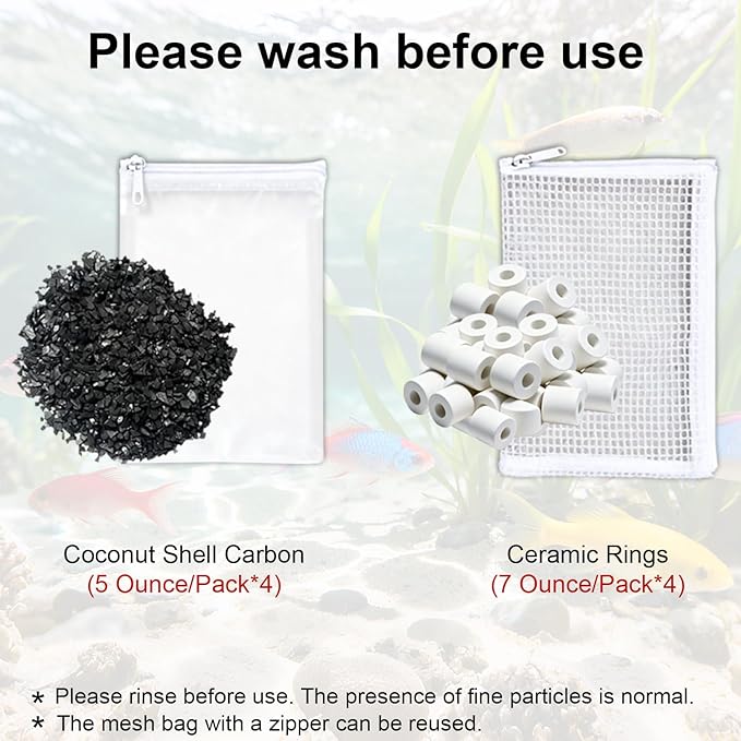 4 Set Complete Filter Media Kit Compatible with Seachem Tide 75-Gallon (300L) Filters for Large Aquariums Filter Media Kit Including – Tidal 75 Polishing Pads, Foam Filter Sponge, Matrix Bio Media