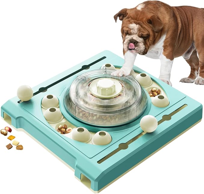 KADTC Large-Size Dog Puzzle Toy, Mental Stimulation for Dogs, Slow Feeder | Spin-to-release treat dispenser creates treats-in-motion, with 2 levels + 3 play modes for slower eating and enrichment.
