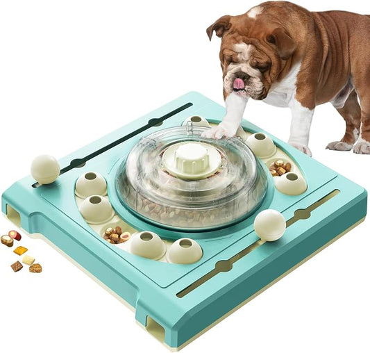 KADTC Large-Size Dog Puzzle Toy, Mental Stimulation for Dogs, Slow Feeder | Spin-to-release treat dispenser creates treats-in-motion, with 2 levels + 3 play modes for slower eating and enrichment.