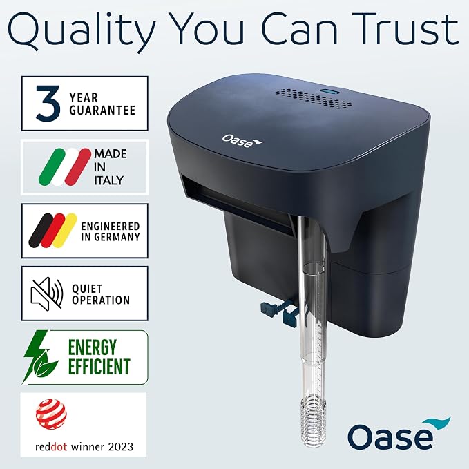 OASE BioStyle Power Filter for Aquariums up to 30 gallons, Multi-stage Filtration, Easy Maintenance, Quiet Hang on Back Filter, Navy Blue