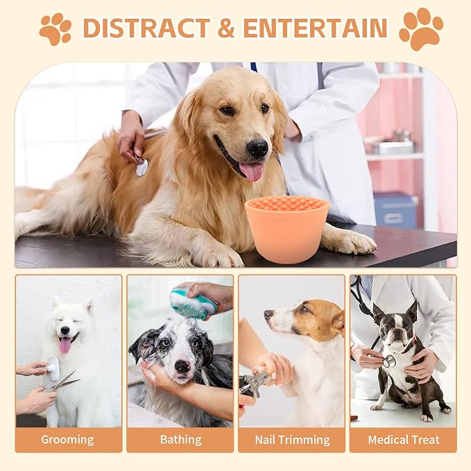 Dog Lick Bowl,Anxiety Relief Non-Slip Silicone Treat Bowl,Durable Anti-Choking Long-Lasting Enrichment Slow Feeder Licking Mat for Small Medium Large Breed,Freezable BPA Free Silicone Dishwasher Safe