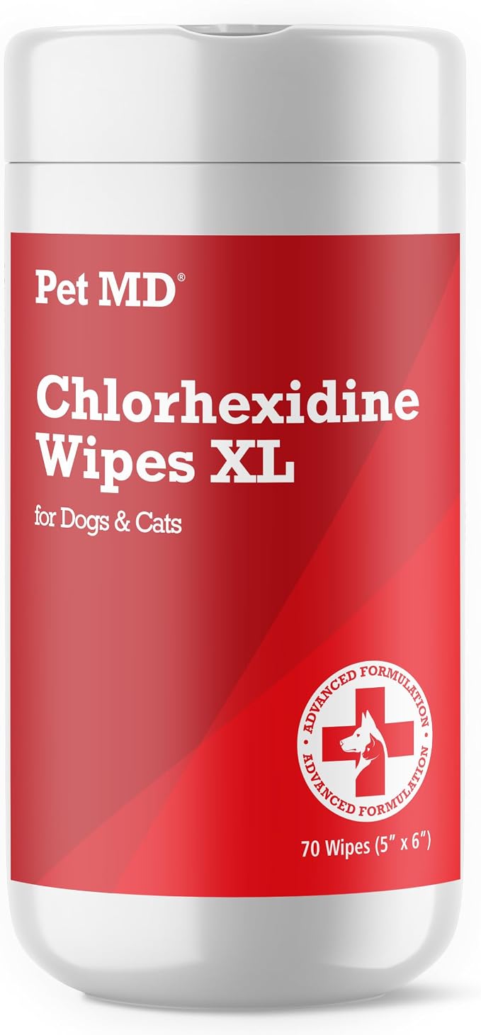 Pet MD XL Topical Wipes with Aloe for Dogs and Cats - 70ct | Topical Wipes for Cleansing of Skin and Coat for Pets