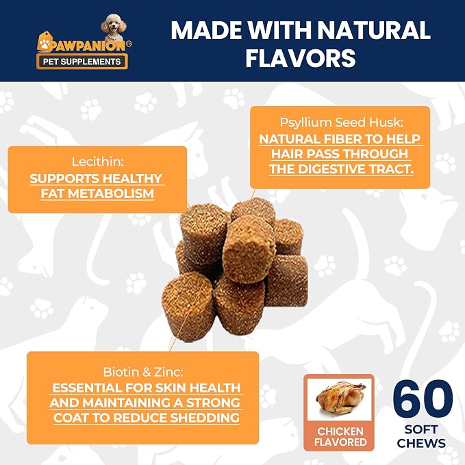 Hairball Soft Chews for Cats High Fiber 60 Count