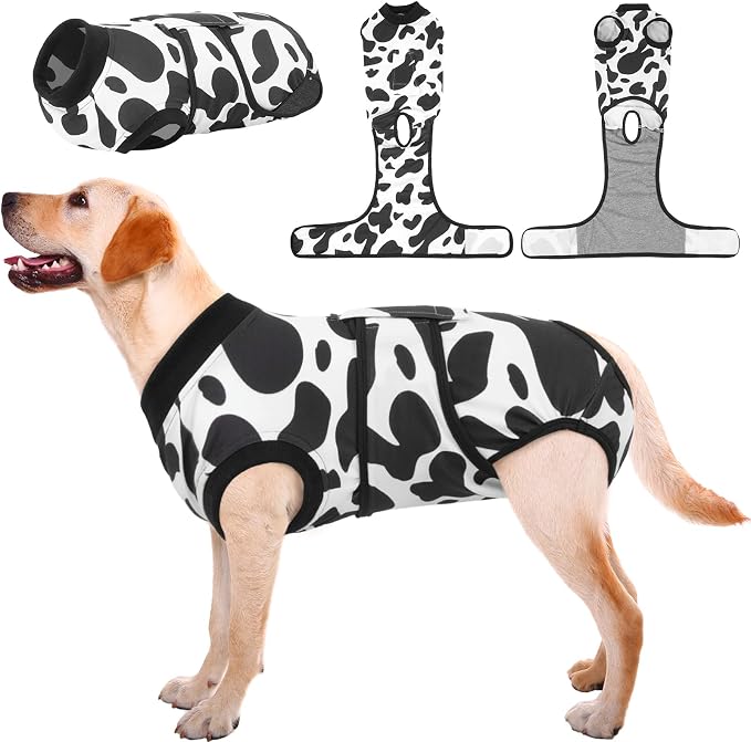 Kuoser Recovery Suit for Dogs Cats After Surgery, Professional Pet Recovery Shirt Dog Abdominal Wounds Bandages, Substitute E-Collar & Cone,Prevent Licking Dog Onesies Pet Surgery Recovery Suit