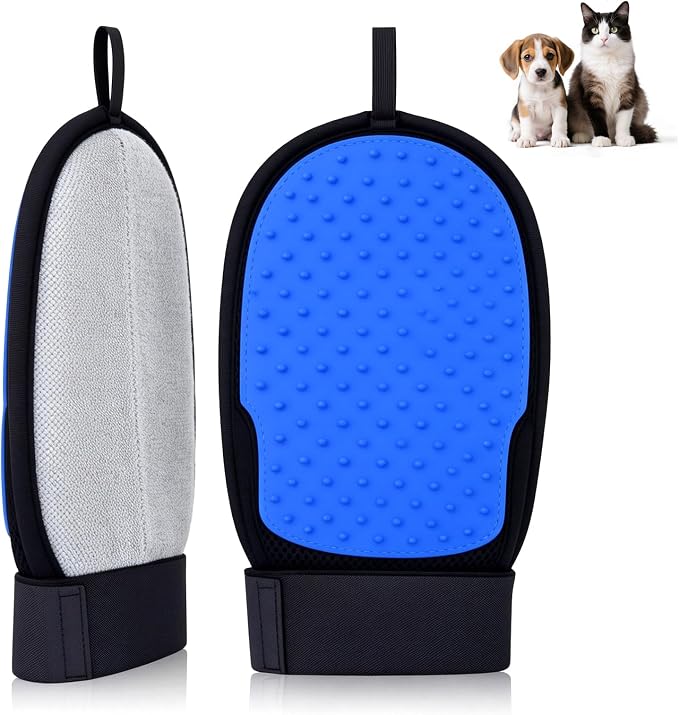 CLEANGOR 2Pcs Pet Hair Removal Glove for Dog & Cat, Reusable Electrostatic Pet Hair Grooming Glove, Magic Brush Pet Hair Remover Tool for Carpet, Sofa, Furniture, Car Seats and Clothing