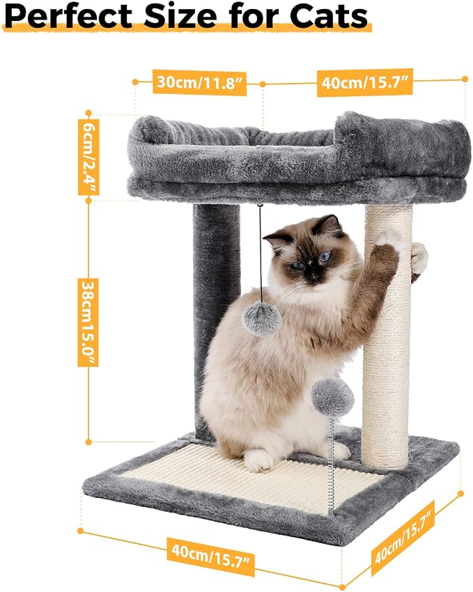 PAWZ Road Cat Scratching Post Bed Bundle with PAWZ Road Cat Tunnel Collapsible S Shape 10.5 Inches in Diameter