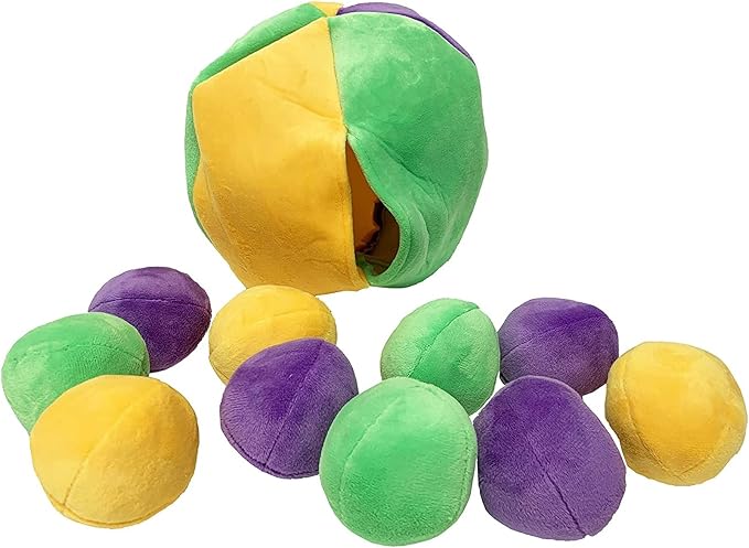 Midlee Hide a Ball Dog Puzzle Toy with 8 Plush Squeaker Balls (Large)