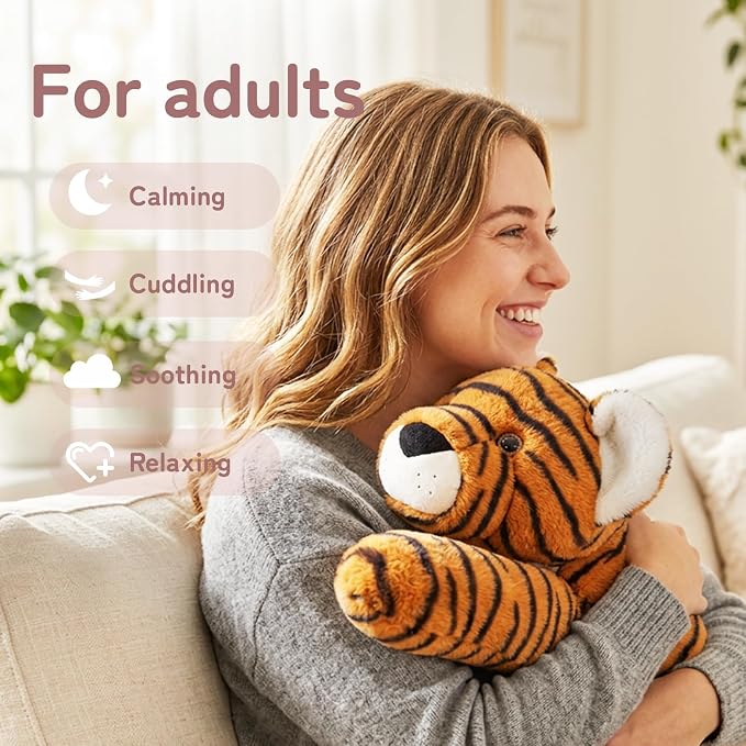 Niuniu Daddy 20" 3.3 lb Weighted Tiger Stuffed Animal for Adults Kids, Giant Large Soft Body Pillow Plush Toy for Sleeping Huggable, Gift for Everyday Comfort