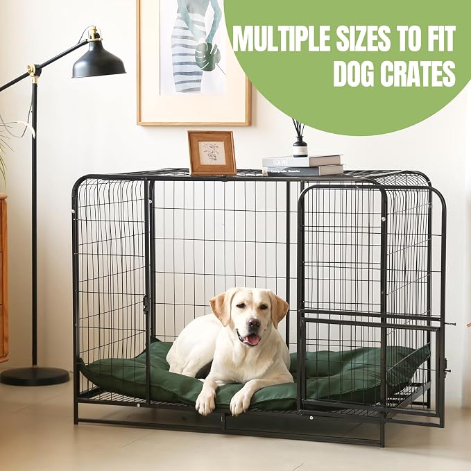 Chew Proof Indestructible Dog Bed - Durable Dog Bed for Aggressive Chewers, Machine Washable & Waterproof Indoor Outdoor Crate Pad, Tough Kennel Pad for Small Dogs (Small (18"x29"),Green)