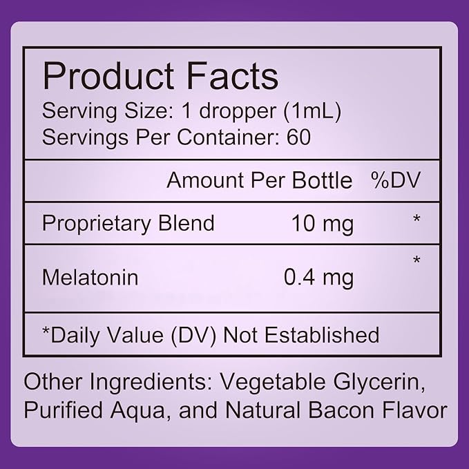 Melatonin for Pets, Dog Melatonin, Melatonin for Dogs Calming, Melatonins for Cats, Promotes Relaxation, Deep Sleep & Calm Behaviour, Reduce Anxiety and Stress, Chicken Flavor - 2Oz