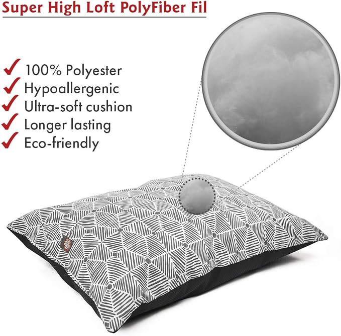 Majestic Pet Large Dog Bed - Washable Super Comfy Non-Slip Crate Bed - Dog Kennel Sleeping Mat - 46 x 35 Inch - Charlie Gray